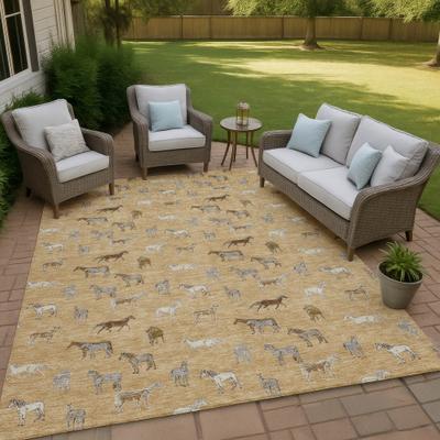 Addison Rugs Machine Washable Indoor/ Outdoor Horses Chantille Rug