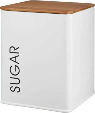Galicja suikerpot van metaal, wit
