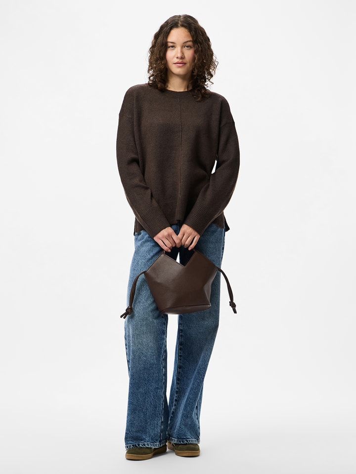 Pieces Pullover in Braun - M