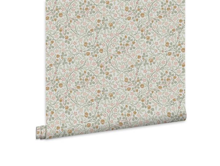 William Morris at Home Vliestapete Kleeblätter im Frühling 1000x52cm, Beige, Papier, Kunststoff, Floral, Baum/Pflanze/Natur, Rechteckig, 52x1000 cm, Tapeten & Wandverkleidungen, Vliestapeten
