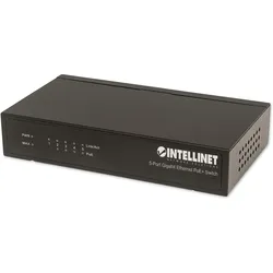 Intellinet Gigabit Ethernet PoE+ Switch (5 Ports), Netzwerk Switch, Schwarz