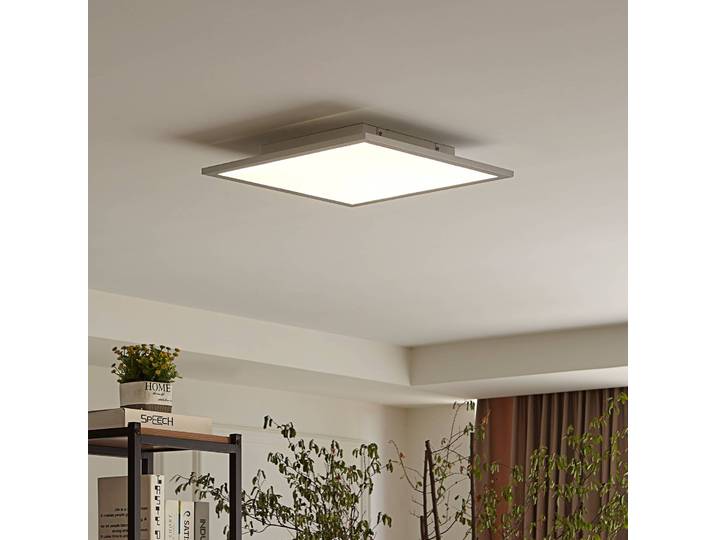LED Panel Livel Lindby, alu / grau / zink, für Küche, Aluminium, Modern