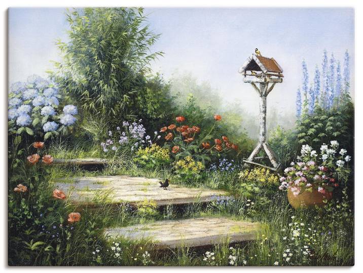 Leinwandbild ARTLAND Lieder der Vögel , grün (farbe bild(er): grün), B:60cm H:45cm, Bilder, Leinwandbild, auf Holzrahmen gespannt