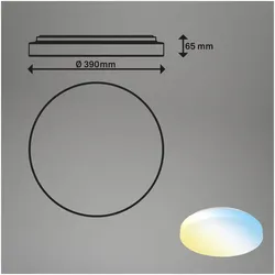 Briloner, Deckenleuchte, ROWNO CCT LED Deckenleuchte, Weiss, IP20, LED / 22W (2300 lm)