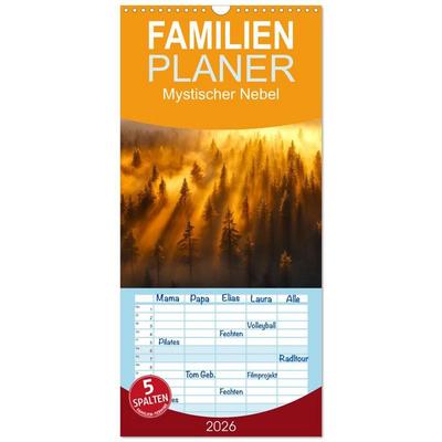 Familienplaner 2026 - Mystischer Nebel mit 5 Spalten (Wandkalender, 21 x 45 cm) CALVENDO