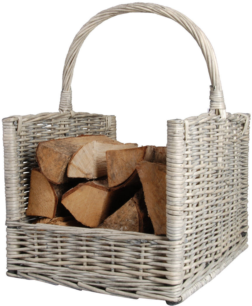 Brambly Cottage Willow Log Basket White 52cm H X 46cm W X 36cm D