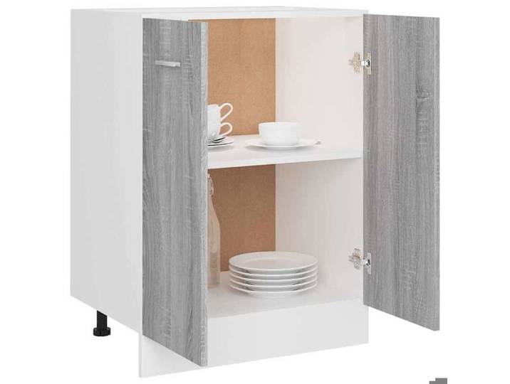 Décoratif - Meuble bas  Lyon  Vintage Meuble bas de cuisine Gris Sonoma 60x46x81 5cm - bois d'ingénierie con2127469