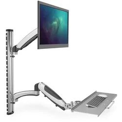 Digitus Arbeitsplatz (Monitor, Tastatur) Wandmontage 27 Zoll, 6 kg, VESA 75x75, 100x100, silber