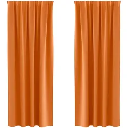 vidaXL Verdunkelungs-Vorhänge mit Ringen 2 pcs Helles Orange