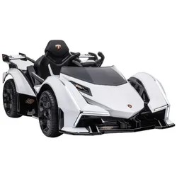 ES-Toys Kinder Elektroauto Lamborghini V12 Vision Gran Turismo Fernbedienung MP3 weiß