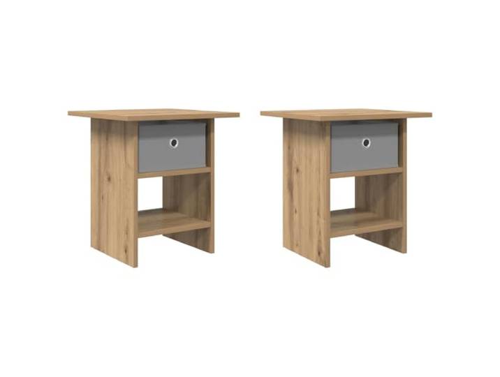 KUPTYERFG Nachttisch 2er Set Artisan-Eiche 41x40x45cm Holzwerkstoff Kompakter Beistelltisch fürs Schlafzimmer mit Schublade und Fach für geordnete Utensilien auf kleinem Raum.