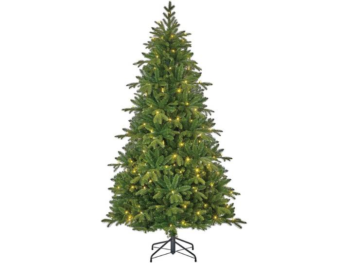 Black Box Trees Brampton Kerstboom met Verlichting - Kunstkerstboom Slim Model met 240 LED Lampjes - Kerstversiering voor Binnen - Extra Smal - H215 x Ø125 cm - Groen