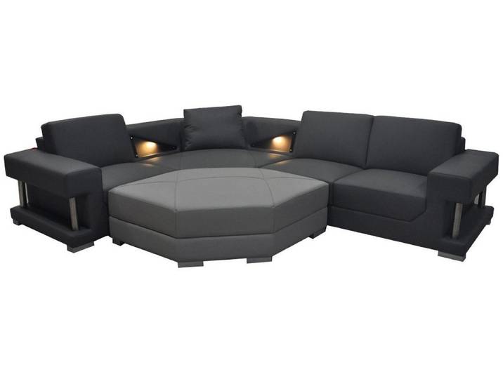 Xlmoebel Wohnlandschaft Textile Eckcouch mit USB-Anschluss und hochwertiger Polsterung, Wohnlandschaft, Hergestellt in Europa
