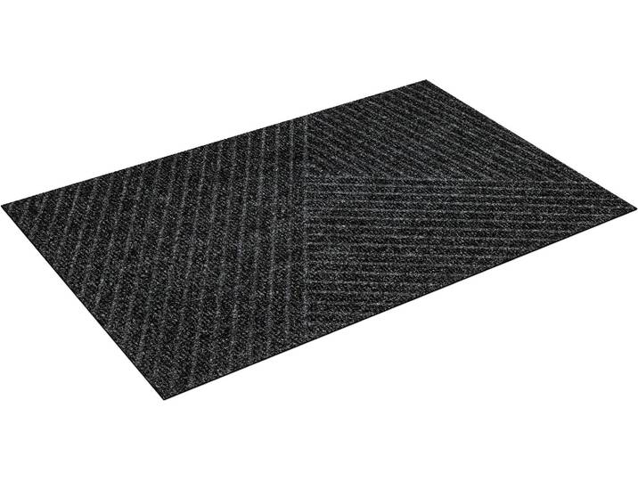 Fußmatte Stripes , grau (schwarz, grau), B:45cm H:8mm L:75cm, Polyester, WASH+DRY BY KLEEN-TEX, Teppiche, Fußmatte, Schmutzfangmatte, dezentes Streifen Design, waschbar