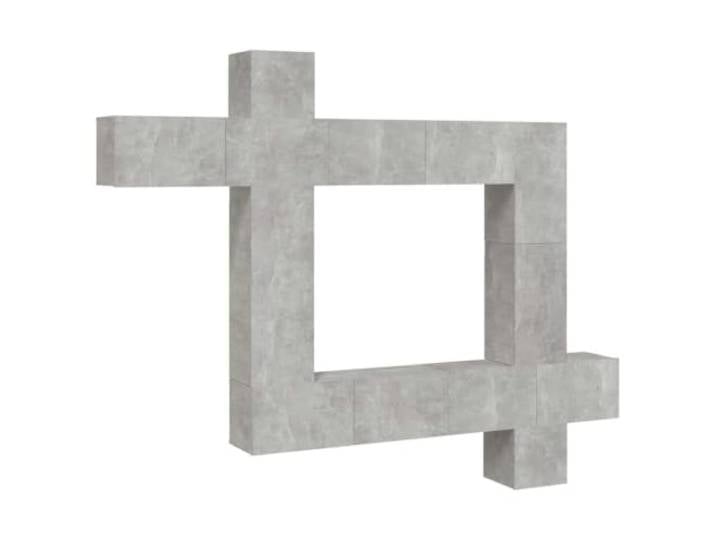 Makastle 9-TLG. TV-Schrank-Set Betongrau Holzwerkstoff