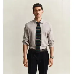 Gant für Herren. 3263017 Braun gestreiftes Flanellhemd (L), Lässig, Klassisch, Langarm, Bio-Baumwolle