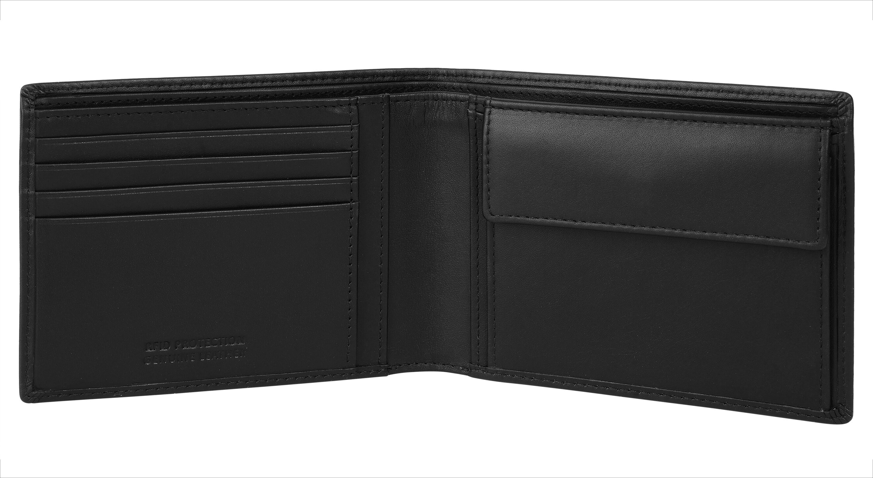 Geldbörse BUGATTI "BUGATTI Herren SUPER SLIM RFID echt Leder", Herren, schwarz, Leder, leicht glänzend, unifarben, Kleinlederwaren Geldbörse, echt Leder schwarz Einheitsgröße