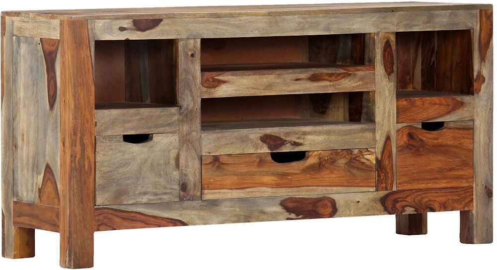 vidaXL Buffet Gris 100x30x50 cm Bois massif