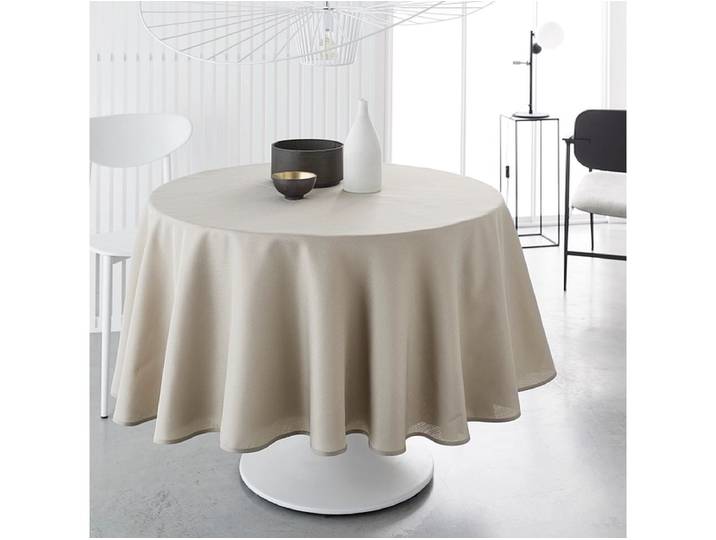 Runde Tischdecke ELENA 1 Stück beige
