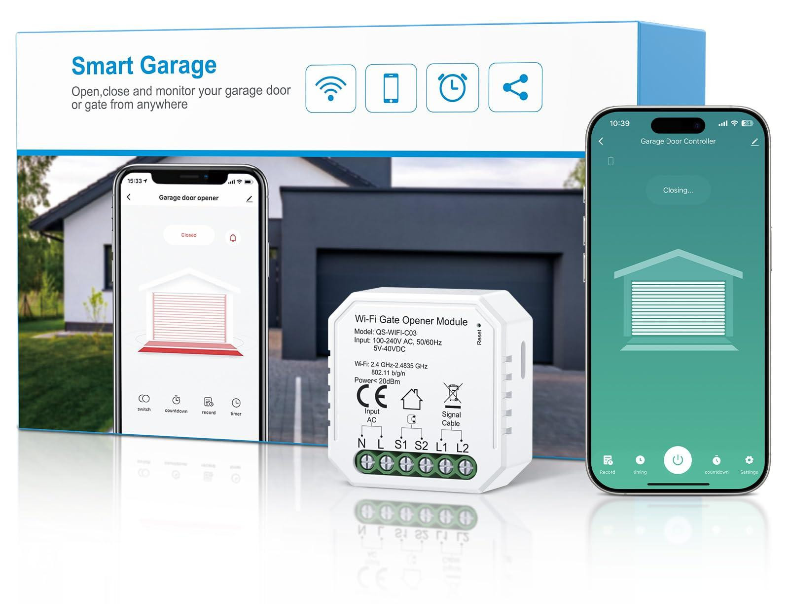 Selius Intelligente Draadloze Garagedeuropener met Kunststof Behuizing