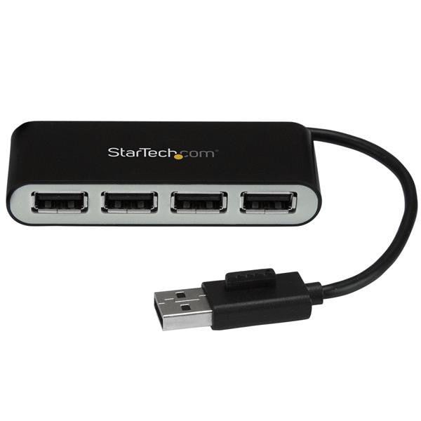 StarTech.com 4-Port USB 2.0 Hub 4x USB-A, 480 Mbit/s, mit integriertem Kabel ST4200MINI2