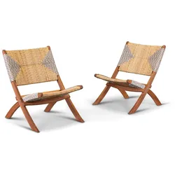 Prestige Home Living Outdoor Faltbarer Gartenstuhl Klappstuhl mit Patchwork-Muster, ca. 61 x 76 cm - Akazienholz