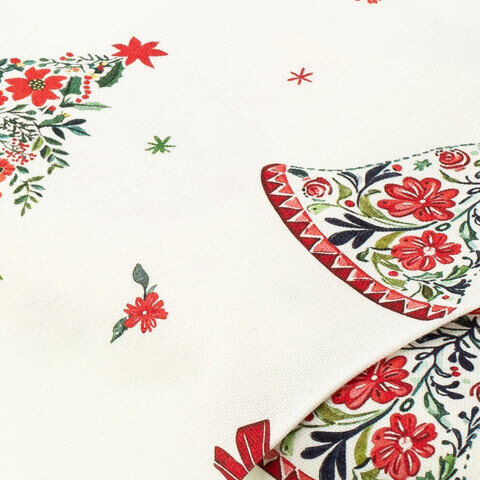 Baumwoll-Canvas Florale Weihnachtsmotive "Doreen", offwhite-color