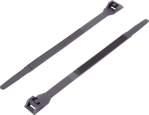 TRU Components 1592783 TC-DK-265BK203 Kabelbinder 265mm 9mm Schwarz mit Doppelkopf
