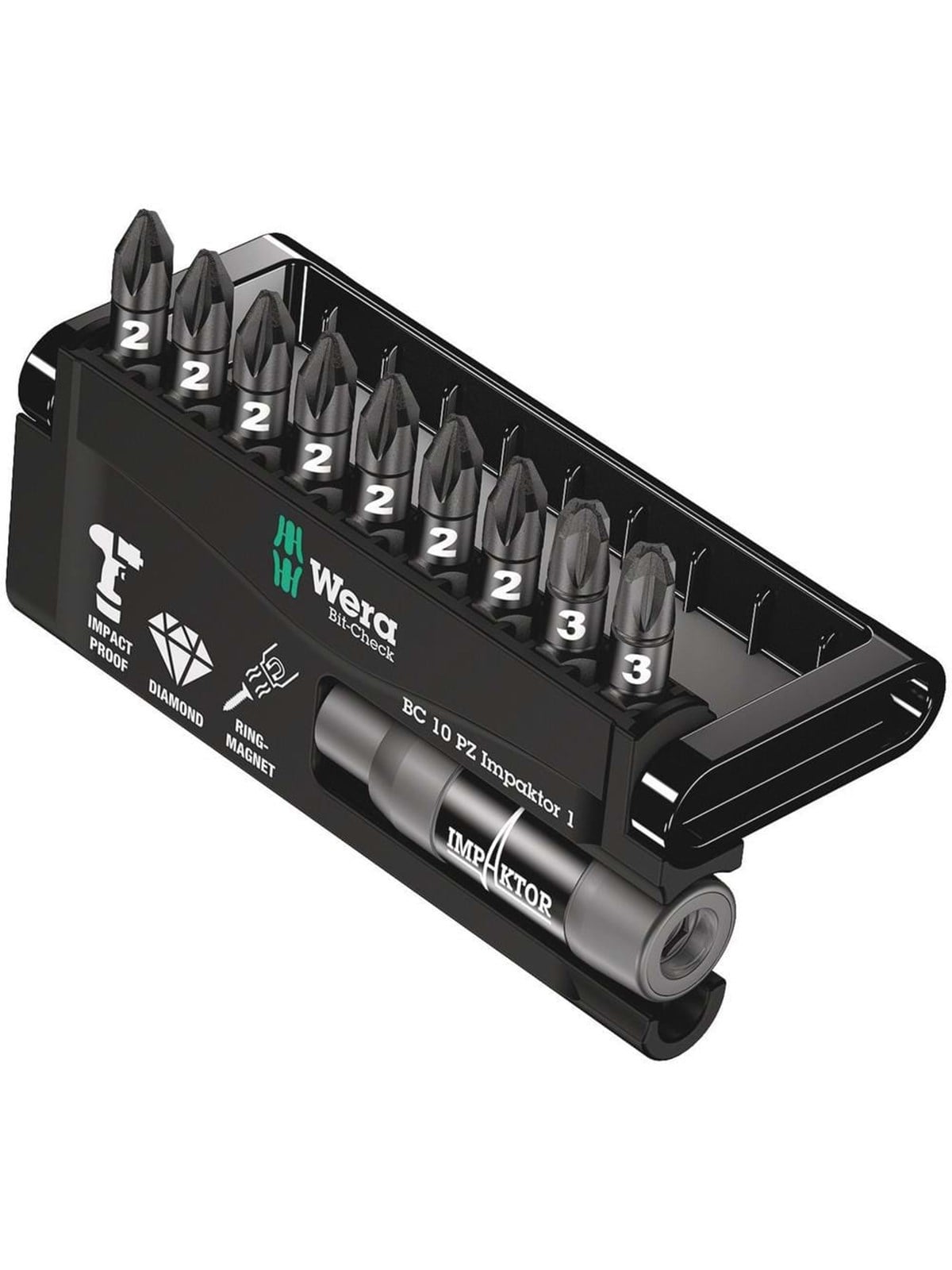 Wera Bit-Sortiment, Bit-Check 10 PZ Impaktor 1, 10-teilig