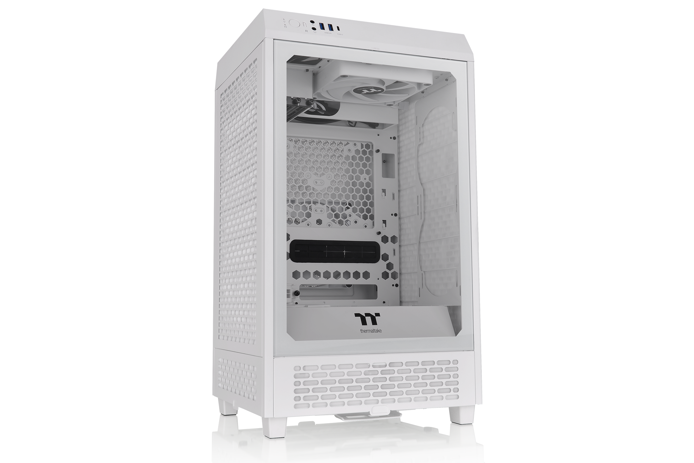 Thermaltake The Tower 200 Mini-Tower Mini-ITX Gehäuse mit Sichtfenster weiß
