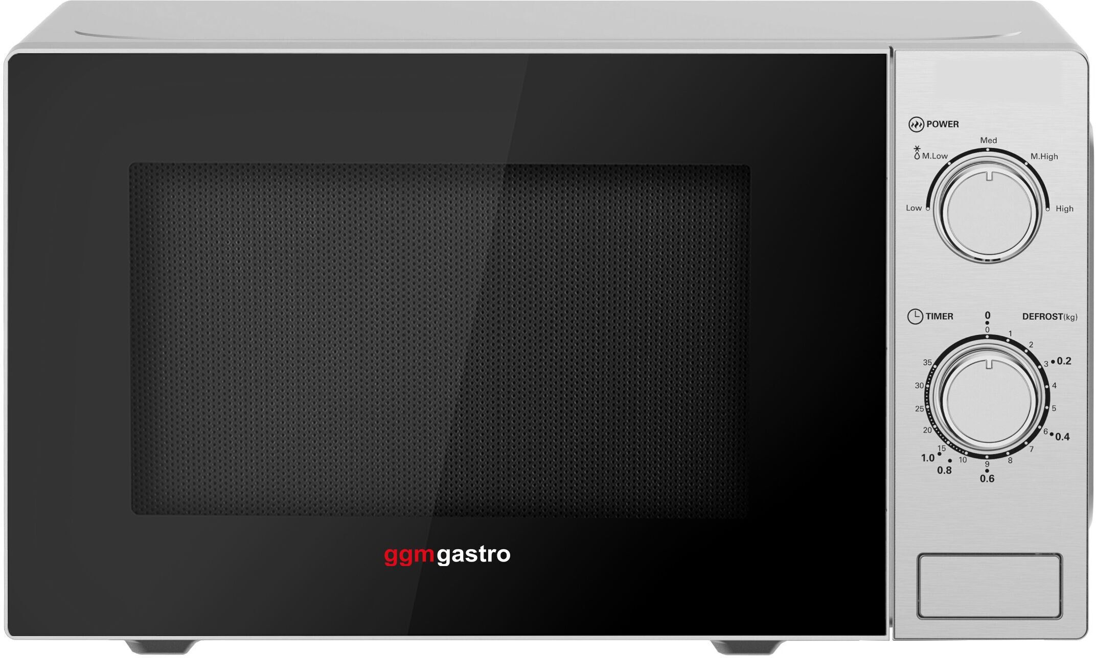 GGM Gastro Magnetron - 20l - 700W - Mechanisch zilver