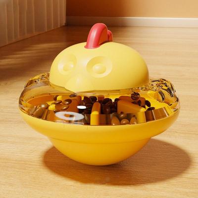 United Chick Fun Treat Dispensing Flying Saucer Dog & Cat Toy yellow