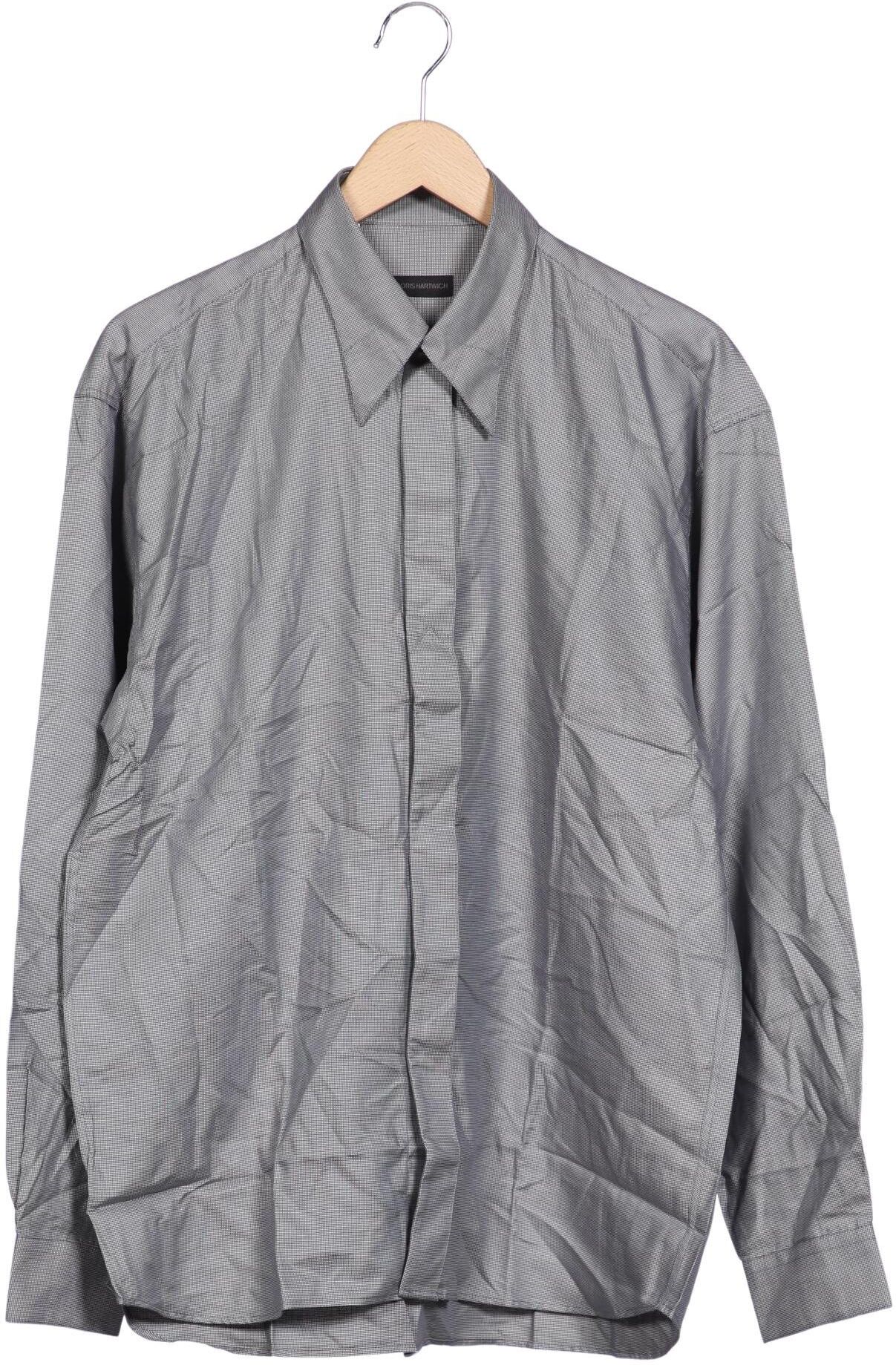Hartwich Herren Hemd, Grau, Gr. 40, Baumwolle - Second Hand