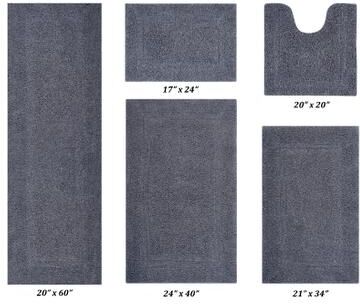"Lux Collectionis 5 Piece Set (17"" x 24""   20"" x 20""   21"" x 34""   24"" x 40""   20"" x 60"") by Better Trends in Gray"