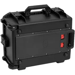 Roadinger Kunststoffcase für 8x AKKU Flat Light mit Trolley, Audio Racks + Cases, Schwarz