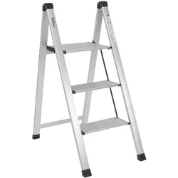Alu Trittleiter 3-stufig silber klappbar 150 kg Anti-Rutsch Trittflächen TÜV/GS Klapptritt