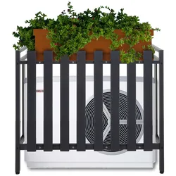 Proregal Verkleidung für Klimaanlage/Wärmepumpe | HxBxT 80x90x39cm | Metall | grau | Abdeckung Schutzgitter Pflanzenregal
