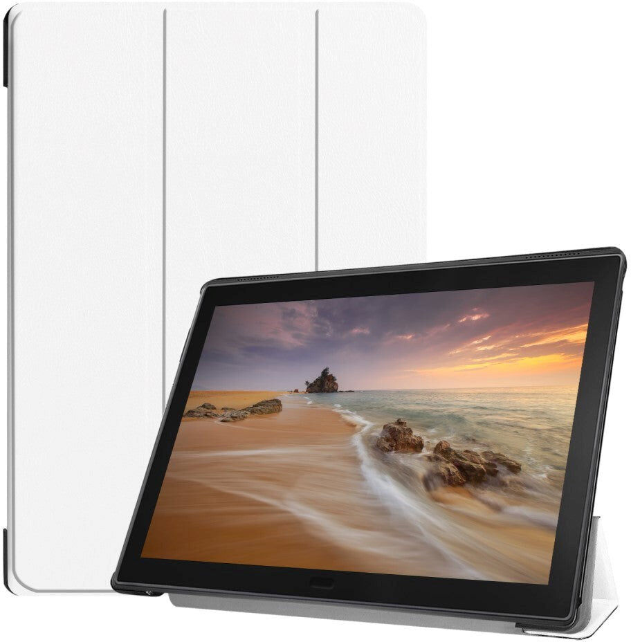 TABLETCOVERS.DK Lenovo Tab E10 Læder Cover m. Tri-fold Stand - Hvid