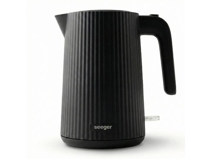 Seeger Waterkoker - Plissé Design - 1.7 liter - BPA-Vrij - Anti-Kalk Filter - 2200 Watt - Zwart - SGR100BK