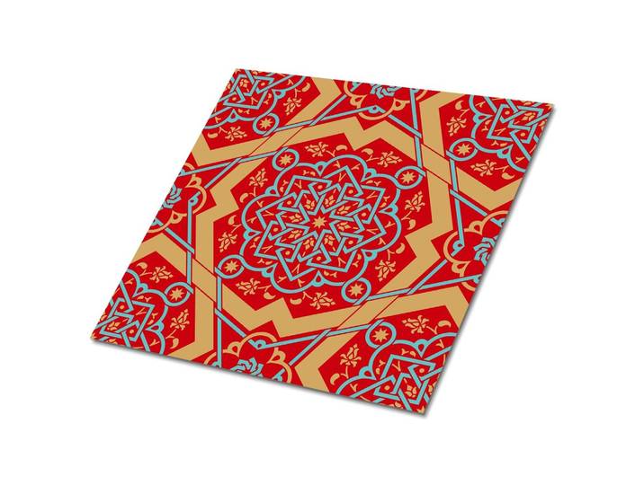 SELBSTKLEBENDE Wandfliesen 9 Stück 30x30 cm - Arabisches Blumenmuster
