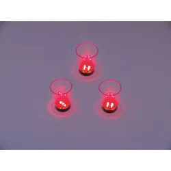 EUROPALMS LED-Glas 2cl mit Würfelspiel, rot, 3x