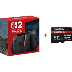 NINTENDO Switch 2 Spielekonsole Schwarz und SANDISK 512 GB GamePlay microSD™ Express-Speicherkarte Bundle