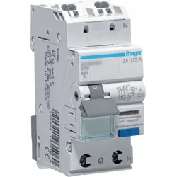 HAGER ADS990D - Fehlerstrom-Leitungsschutzschalter 1P+N 6kA C-40A 30mA Typ A