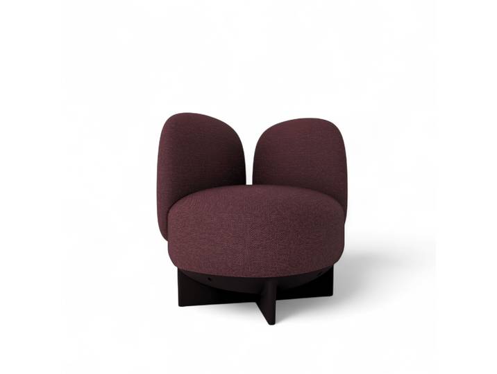 Gaber To-Go Hocker mit Rücken- & Armlehne, Bordeaux/Schwarz, Neu