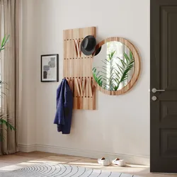 BlackWood »Piaforte Round« Massivholz Design-Garderobe Spiegel  – erhältlich in 4 Ausführungen