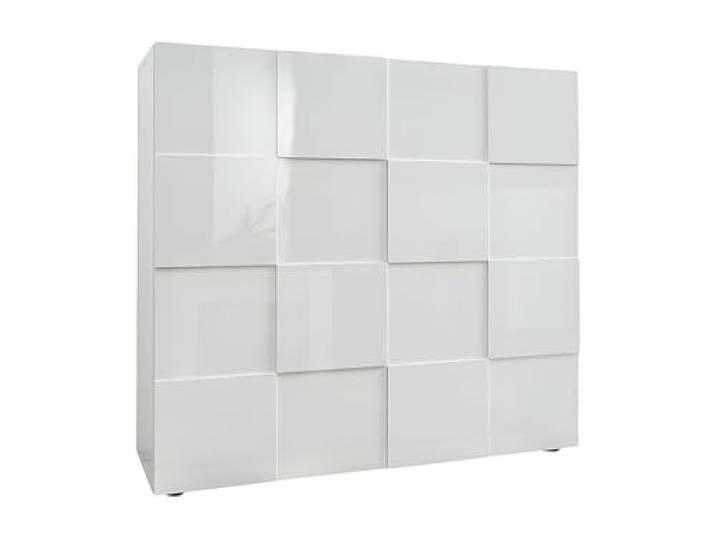 Highboard in wit hoogglans gelakt 3D-look