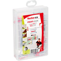 Profi-Box DuoLine + Schraube , Dübel hellgrau/rot, 91-teilig, mit Schrauben