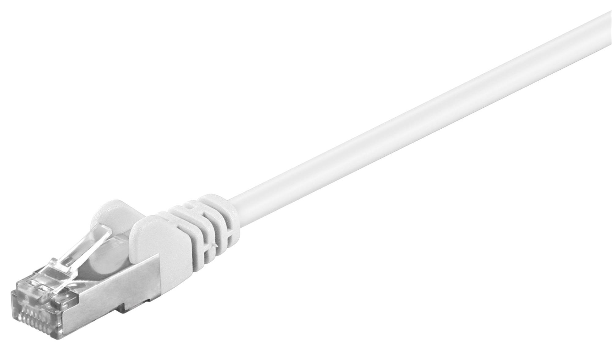 20x Goobay 93485 CAT 5e Netzwerkkabel, SF/UTP, weiß, 30 m - Kupferummantelter Aluminiumleiter (CCA)