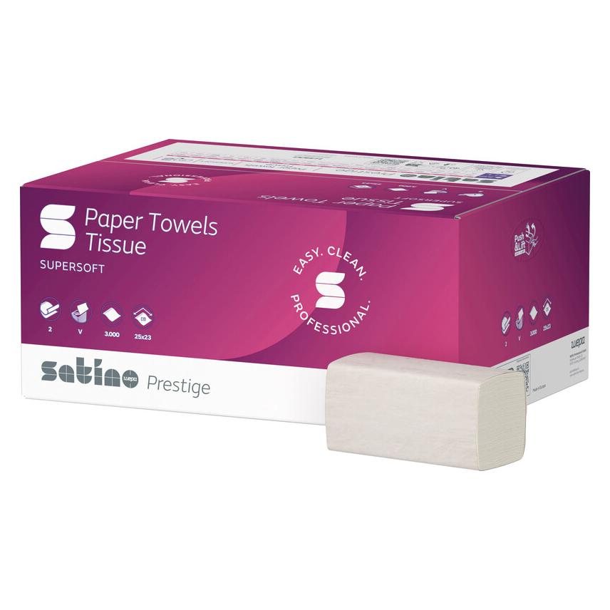 Satino by Wepa Prestige Handtuchpapier - 276640 - PT3 - 3000 Blatt - 2-lagig - Zellstoff (20x) (446228100)