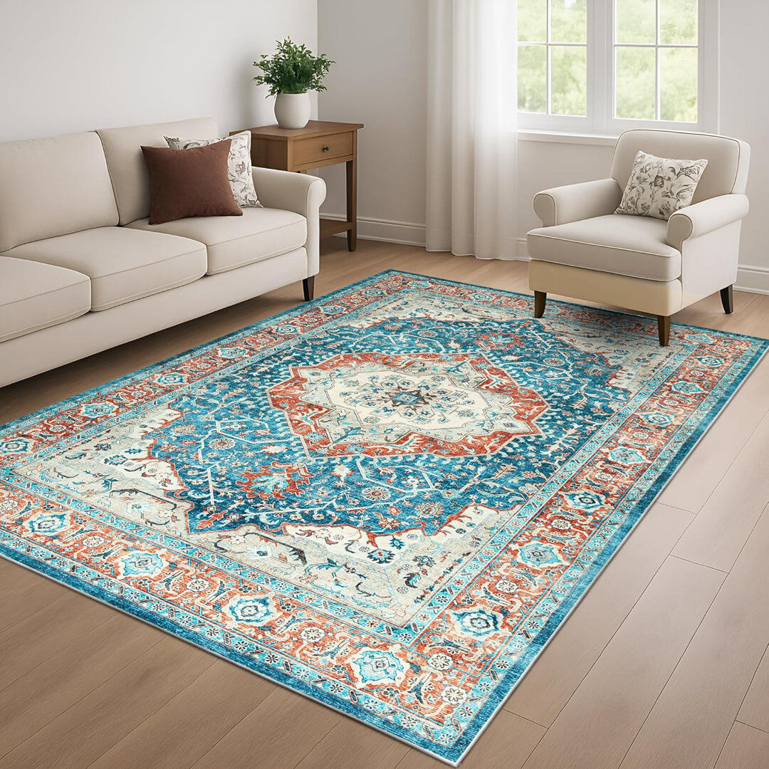 Aspire Homeware Blue Persian Style Area Rug REGAL Rectangle 160 x 230 cm
